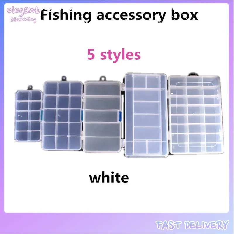 5 Compartments Plastic Fishing Lure Hook Tackle Box Storage Case