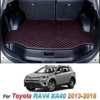 พื้นท้ายรถหนังซับในพรมปูพื้น Alas Bagasi Mobil ช่องเก็บสัมภาระสำหรับโตโยต้า RAV4 XA40 2013-2018