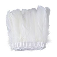 10 meters/lot White Goose Feathers Trim Ribbon Dress Clothes Accessories 15 20cm Diy Sewing Crafts Plumes Decoration