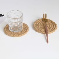 【hot】₪❅  1PC Hand-woven Jute Rope Placemat Dining Table Round Insulation Disc Bowl Pot Holder Drink Cup Coaster