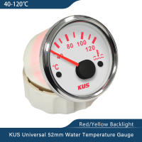 KUS เกจวัดอุณหภูมิอุณหภูมิน้ำรถ52มม. (2 ") ที่ระบุมาตรวัด40-120 ℃ 25-120 ℃ พร้อมแสงไฟสีแดงสีเหลืองตัวเลือก12V 24V