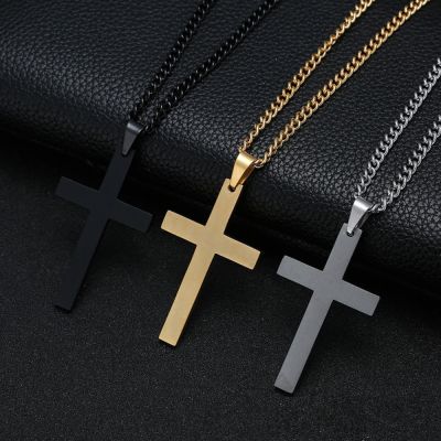 316L Stainless Steel Cross Pendant Retro Hip Hop Christian Cross Necklace for Men Fashion Women Couple Jewelry Gift