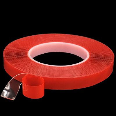 1pcs 5mm~10mm*3M Strong pet Adhesive PET Red Film Clear Double Sided Tape No Trace for Phone LCD Screen Adhesives Tape