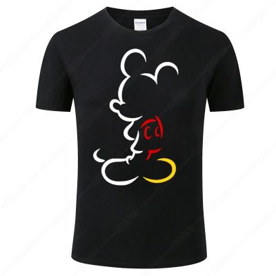Mickey Mouse T เสื้อผู้ชายผู้หญิงเสื้อ 100% ฤดูร้อนแขนสั้นเสื้อยืดชายแฟชั่น Unisex Tops COOL TEE เสื้อผ้า J46