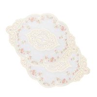 2Pcs Orchid Lace Series Lace Embroidery Placemat, French Retro Lace Table Mat Flower Pot Pad for Home Table Decoration