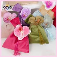 CCVG ถุงขนมกำมะหยี่สำหรับเครื่องประดับกระเป๋าถือกระเป๋างานแต่งงานสีลูกกวาดล้วนแบบพกพาถุงซานตาผู้หญิงผู้ชาย