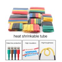 164pcs Assortment Electronic 2:1 Wrap Wire Cable Insulated Polyolefin Heat Shrink Tube Ratio Tubing Insulation Sleeves 8 Size Cable Management