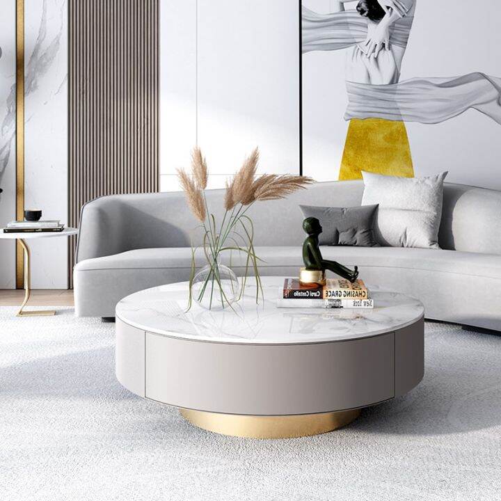 Luxury Round Coffee Table Living Room Modern Tea Marble Round Table