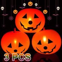 10 Inches Pumpkin Glow Balloon Halloween Decorations for Home Outdoor Halloween Pumpkin Party Decor Ball Lights Glow In Dark