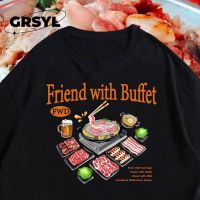 GRSYL (พร้อมส่งเสื้อเฮีย) เสื้อ FWB  friend with buffet มีทั้งขาว ครีม และดำ cotton 100%เสื้อยืดพิมพ์ลาย