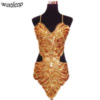 hot【DT】 Studio art photography stage sequin beading butterfly bellyband hollowed halter backless lace-up belly dance dress set