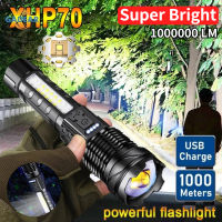 XHP70 LED Touch Cob Side Usb Rechargeable Outdoor Camping Emergency 18650 Built-in Battery High Strong Power Flashlights Light