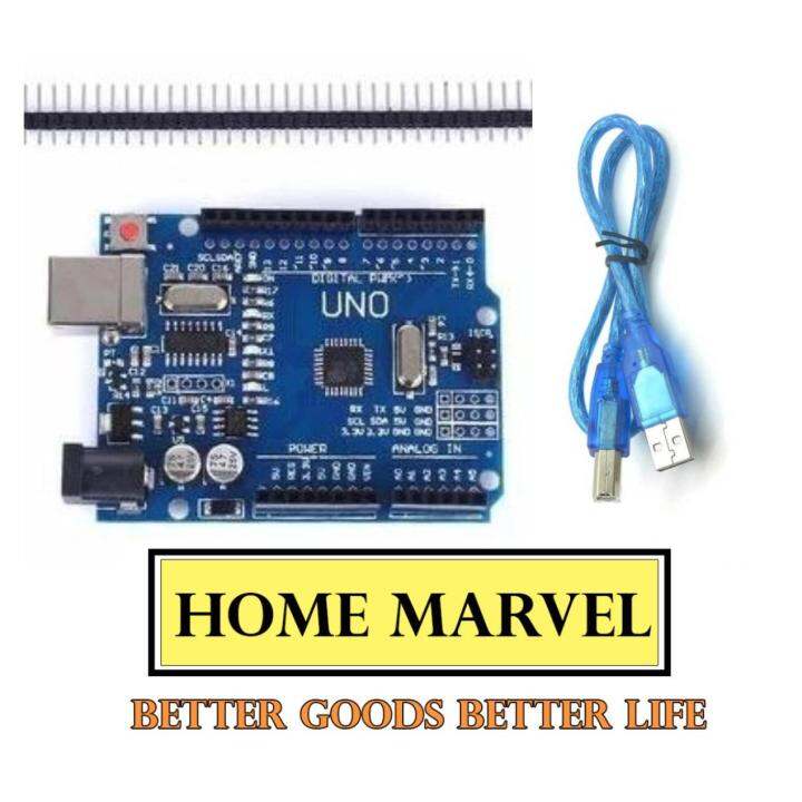 Arduino SMD Uno R3 ATMEGA328P ATMEL Board (USB B-type Cable) | Lazada