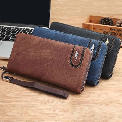 （Layor wallet） กระเป๋าสตางค์ยาวสายรัดข้อมือจิงโจ้กระเป๋าสตางค์แบรนด์ที่มีชื่อเสียงดีไซเนอร์39; S สำหรับผู้ชายจุได้เยอะกระเป๋าเก็บบัตรกระเป๋าโทรศัพท์