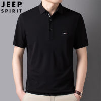 JEEP SPIRIT เสื้อโปโลผู้ชายแขนสั้นเสื้อยืด,เสื้อโปโลคอปกแขนยาวครึ่งแขนแบบเรียบง่ายสไตล์ธุรกิจ