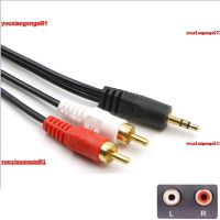 สายเคเบิล RCA แจ็ค3.5เป็นเสียง3.5Mm 2RCA ตัวผู้ Splitter Aux สำหรับทีวีเครื่องขยายเสียงคอมพิวเตอร์สายลำโพง DVD Qilianyuanchuangkejiyouxiangongsi01ใหม่