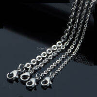 100pcs Good Quality 1.2 1.5 2 2.5 3mm 316L Stainless Steel Cable Chains Pendant Necklaces Men Womens Lady DIY Jewelry Wholesale