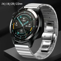 สายนาฬิกาโลหะ16/18/20/22มม. สำหรับ Samsung Galaxy Watch 3/4 40 Active 2สำหรับ Huawei GT/3 Pro 46มม. วงเหล็กสแตนเลสสำหรับ Amazfit GTR