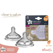 Núm ty Tommee Tippee silicon siêu mềm vỉ đôi cho bé từ 6m