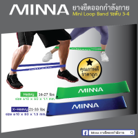 MINNA ยางยืดออกกำลังกายแบบห่วงขนาดเล็ก ระดับ Heavy 3-4 สีเขียว+สีน้ำเงิน