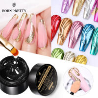 BORN PRETTY 3PCS Rhinestones กาวเจลชุดกระจกเล็บผงเล็บ Liner แปรง UV LED โปร่งใสกาวเจล