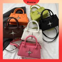 PROMISE เล็กๆน้อยๆ กระเป๋าสะพายไหล่แบบสั้น สีทึบทึบ หนังพียู กระเป๋า Crossbody แฟชั่นสำหรับผู้หญิง กระเป๋าแมสเซนเจอร์ ผู้หญิงผู้หญิงผู้หญิง