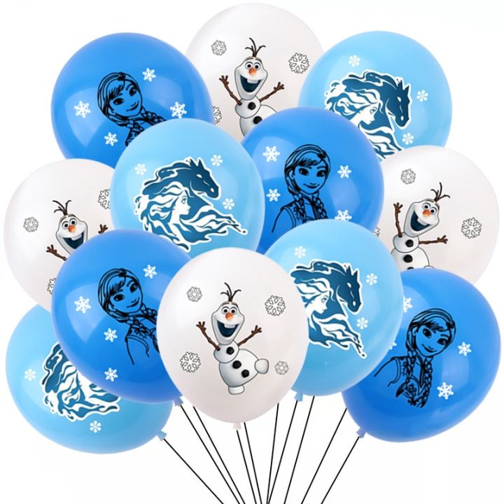 YF】 12pcs Frozen Theme Snow Queen 12 Inch Latex Balloons Girls ...