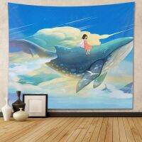 Tapestry Wall Deco Creative Marine Animals Dolphin Photo Merchandise Aquarium Background Bedroom Wall Cloth Livingroom Decoration Hanging Cloth