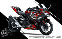 สติ๊กเกอร์ Full Body Kawasaki Ninja 400 ลาย หมาป่า