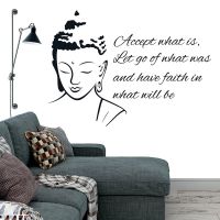 【LZ】◎☁₪  Religious Culture Temple Quotes Buddha Wall Sticker Yoga Vinyl Home Decor Living Room Bedrom Wall Decals Removable Murals 3B61