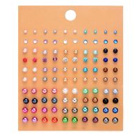 50 Pairs/lot Simulated Pearl Stud Earring Set for Girls Cute Resin Flowers Bear Mixed Ear Studs Wholesale Kids Jewelry