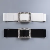 High Quality Ladies Fashion Rhinestone Elastic Corset Wide Girdle Dress Shirt Decoration Belts for Women Luxury Designer nd