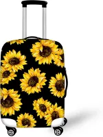 Travel Dust-proof Suitcase Cover Sunflower Print Clear Luggage Cover Protector