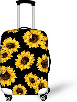 Travel Dust-proof Suitcase Cover Sunflower Print Clear Luggage Cover Protector
