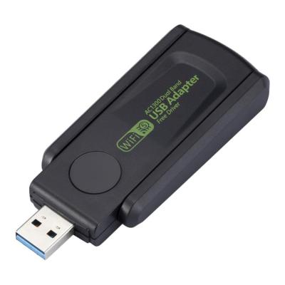 WiFi Dongle Dual Band WiFi Dongle Wireless Adapter 1300Mbps With 5dBi Antennas 802.11ac Network Adapter for Desktop Computer Supports Win11/10/8.1/8/7/XP cosy
