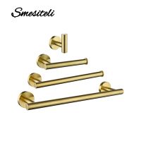 【CC】✒❆  Brushed Gold Toilet Paper Holder Wall Rack Organizer Accessories