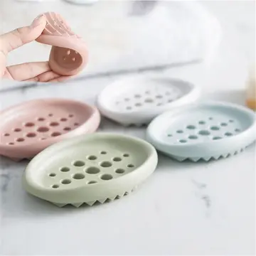 Drainage Shells Non-slip Soap Holder Tray Bathroom Soft Rubber