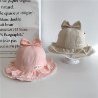 Princess Bowknot Lace Baby Sun Hat Solid Color Double Frill Infant Bucket Hat Spring Summer Cotton Ruffle Kid Girl Fisherman Cap