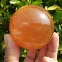 60มม. ขาตั้งธรรมชาติ Citrine Calcite ควอตซ์คริสตัลทรงกลม Ball Healing Gemstone