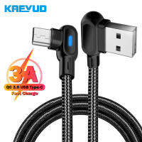 ♥จำกัด Gratis Ongkir♥สายชาร์จเร็ว3A 90องศาชนิด C รองรับไมโคร USB 0.25/1/2ม. สำหรับ Xiaomi 11 Samsung Huawei สาย USB Type C Microusb