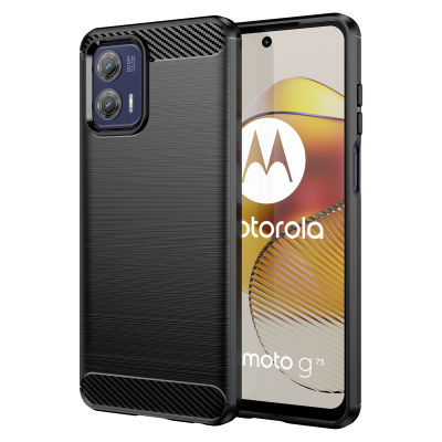 ฝาเคสมือถือซิลิโคนนิ่ม G73สำหรับ Motorola เคส G73 Moto คาร์บอนไฟเบอร์กันกระแทก