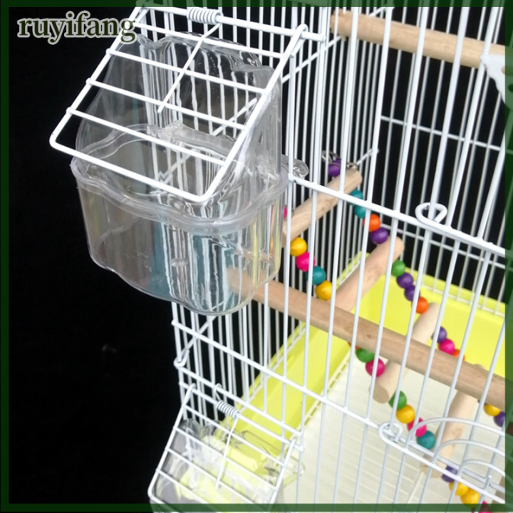 ruyifang-ถ้วยน้ำพลาสติกใสสำหรับใส่อาหารรูปนกแก้วกล่องให้น้ำสะอาดแบบซิลิโคน