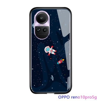 Serpens เคส OPPO Reno10 Pro 5G สุดหรู,เคสลายการ์ตูนนาซ่ากาแล็คซี่ด้านหลังกระจกนิรภัยมันวาวขอบนุ่มเคสใส่โทรศัพท์ฝาครอบ