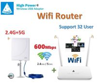 ขยายสัญญาณ Router+USB Wifi 2.4G+5G Dual band 600Mbps ขยายสัญญาณ Wifi ระยะไกล รับ แล้ว แชร์ Wifi ต่อ ผ่าน Router รองรับการใช้งาน สูงสุด 32 อุปกรณ์