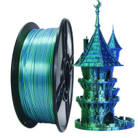 3D เครื่องพิมพ์เส้นใยทูโทน PLA 1.75มิลลิเมตร250กรัมผ้าไหมเหมือนวัสดุสำหรับ3D พิมพ์ผลิตภัณฑ์ระเหิดสีคู่เส้นใยมายากล