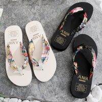 Womens Summer Fashion EVA Slipper Bohemian Satin Ribbon Female Flip Flop 2022 Bronzing Beach Simple Leisure Women Shoes