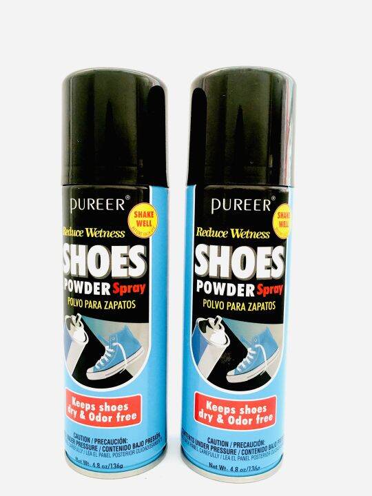 Pureer reduce wetness shoes powder spray 4.8oz (136g) Pack of 2 Lazada PH