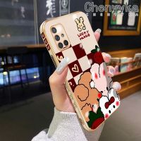 Chenyyka เคสปลอกสำหรับ Samsung กาแลคซี A71 4G เคส A70s A70การ์ตูนกระต่ายโชคดีเคสโทรศัพท์กันกระแทกลวดลายขอบเคสซิลิโคนแฟชั่นเคสป้องกันเลนส์กล้องคลุมทั้งหมด