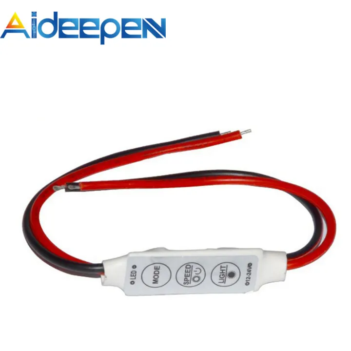 Aideepen Official Mini 12v Led Strip Light Dimmer Controller With On Off Switch For 3528 5050 9974