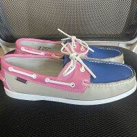 SEBAGO Docksides ผู้ชายที่ไม่เป็นทางการหนังอู่ต่อเรือดาดฟ้าผูกห่อเรือ Moscain รองเท้าสบายๆหนังวัวขับรถแฟชั่นเป็นกลางเพิ่มรหัสรองเท้าคู่มือ